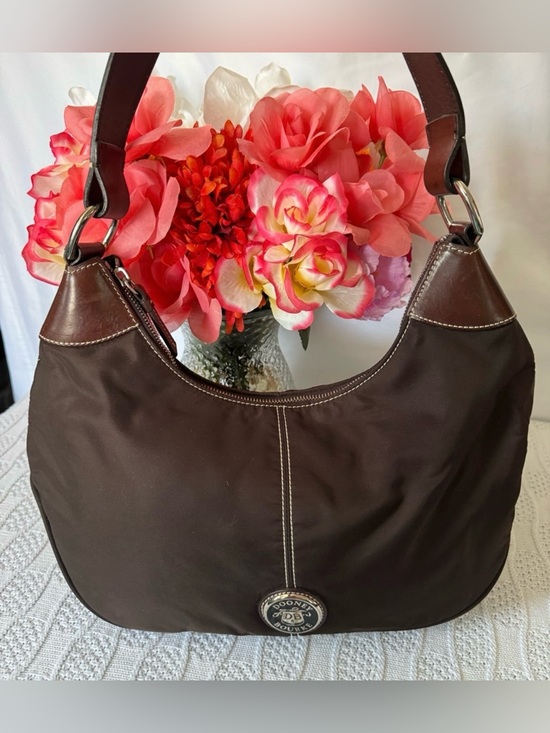 Dooney & Bourke Handbags - Dooney & Bourke Wayfarer Nylon Hobo handbag brown nylon tan leather trim